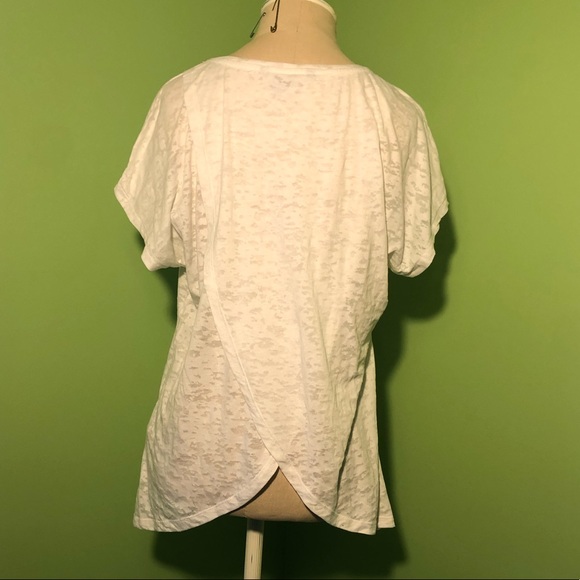 Armani Exchange White Tee with Sequin Angel Wings - Picture 4 of 5